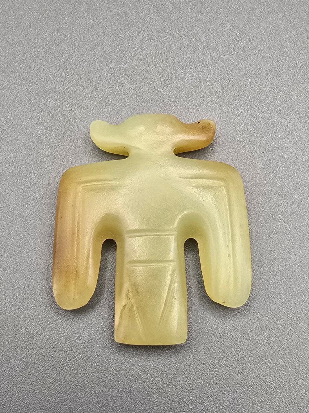 Neolithic Period Hongshan Style Jade Bird Pendant Pale Celadon Carved Pendant